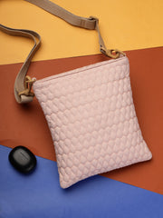 Drift Baby Pink Polyester Teardrop Quilted Sling Bag
