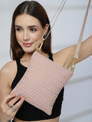 Drift Baby Pink Polyester Teardrop Quilted Sling Bag