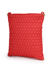 Drift Red Polyester Teardrop Quilted Sling Bag