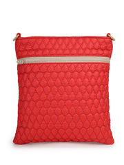 Drift Red Polyester Teardrop Quilted Sling Bag
