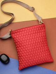 Drift Red Polyester Teardrop Quilted Sling Bag
