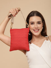 Drift Red Polyester Teardrop Quilted Sling Bag
