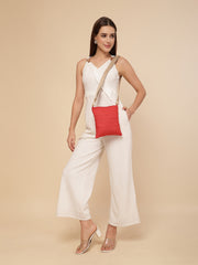 Drift Red Polyester Teardrop Quilted Sling Bag