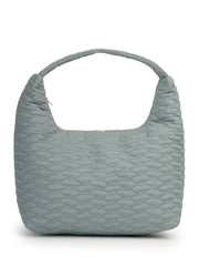 Drift Dusty Blue Polyester Wave Quilted Handheld bag