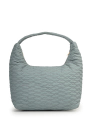 Drift Dusty Blue Polyester Wave Quilted Handheld bag