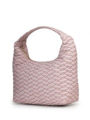 Drift Dusty Pink Polyester Wave Quilted Handheld bag