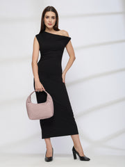 Drift Dusty Pink Polyester Wave Quilted Handheld bag