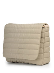Drift Beige Polyester Striped Quilted Sling Bag