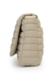 Drift Beige Polyester Striped Quilted Sling Bag