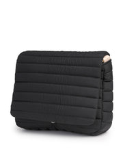 Drift Black Polyester Striped Quilted Sling Bag