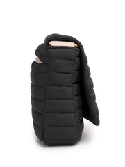 Drift Black Polyester Striped Quilted Sling Bag