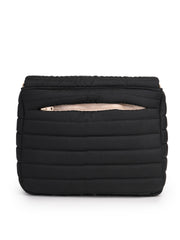 Drift Black Polyester Striped Quilted Sling Bag