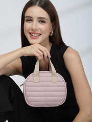 Drift Dusty Pink Polyester Striped Quilted Mini Bag