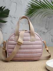 Drift Dusty Pink Polyester Striped Quilted Mini Bag