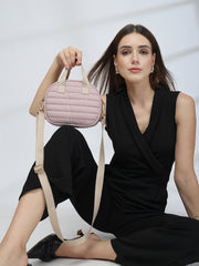 Drift Dusty Pink Polyester Striped Quilted Mini Bag