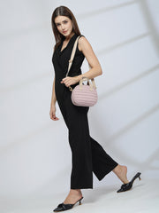 Drift Dusty Pink Polyester Striped Quilted Mini Bag