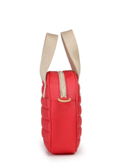 Drift Red Polyester Striped Quilted Mini Bag