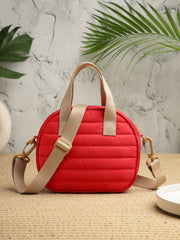 Drift Red Polyester Striped Quilted Mini Bag