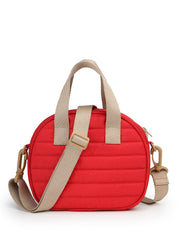 Drift Red Polyester Striped Quilted Mini Bag