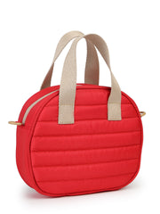 Drift Red Polyester Striped Quilted Mini Bag