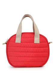 Drift Red Polyester Striped Quilted Mini Bag