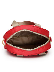 Drift Red Polyester Striped Quilted Mini Bag