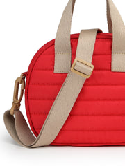 Drift Red Polyester Striped Quilted Mini Bag