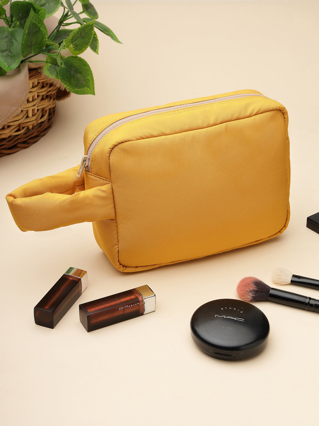 Drift Mustard Yellow Polyester Travel Pouch