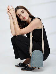 Drift Dusty Blue Polyester Quilted Sling Bag