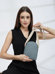 Drift Dusty Blue Polyester Quilted Sling Bag