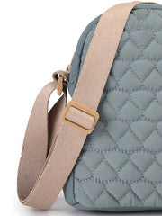 Drift Dusty Blue Polyester Quilted Sling Bag