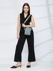 Drift Dusty Blue Polyester Quilted Sling Bag