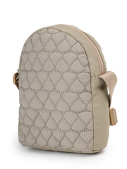 Drift Taupe Polyester Quilted Sling Bag