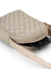 Drift Taupe Polyester Quilted Sling Bag
