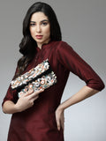 Ghoomar Floral Embellished Cotton Canvas Sling Bag