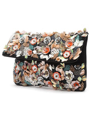 Ghoomar Floral Embellished Cotton Canvas Sling Bag