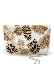 Boho Botanical Embellished Cotton Canvas Sling Bag