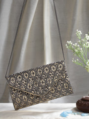 Ghoomar Diamond Bead Work Satin Sling Bag