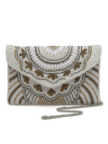 Boho Ethnic Motifs Embellished Canvas Sling Bag