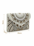 Boho Ethnic Motifs Embellished Canvas Sling Bag