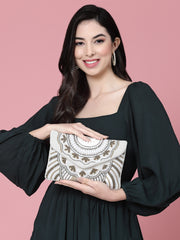 Boho Ethnic Motifs Embellished Canvas Sling Bag