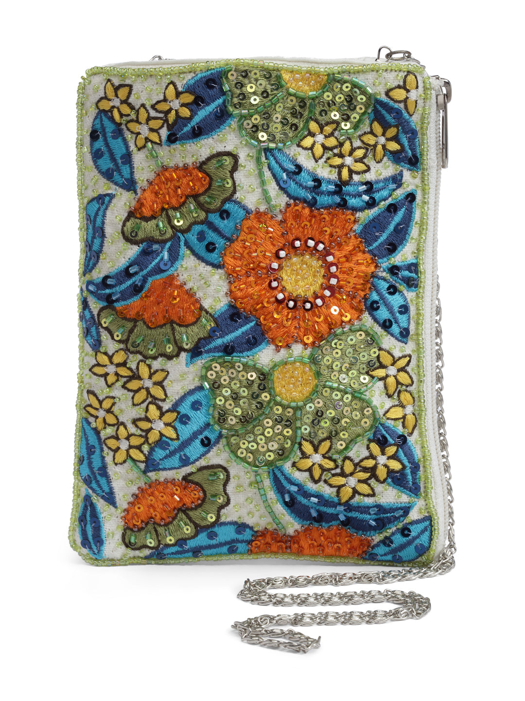 Ghoomar Floral Embellished Canvas Sling Bag