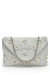 Boho Floral Embellished Cotton Canvas Sling Bag