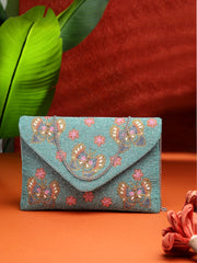 Boho Quirky Embellished Satin Sling Bag