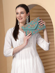 Boho Quirky Embellished Satin Sling Bag
