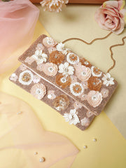 Petal Posh Floral Embellished Satin Sling Bag
