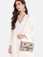 Petal Posh Floral Embellished Satin Sling Bag