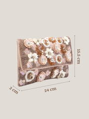 Petal Posh Floral Embellished Satin Sling Bag