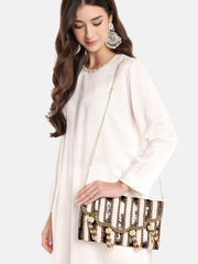 Tassel Tales Sequined Faux Silk Sling Bag