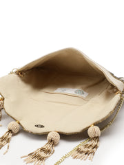 Tassel Tales Sequined Faux Silk Sling Bag